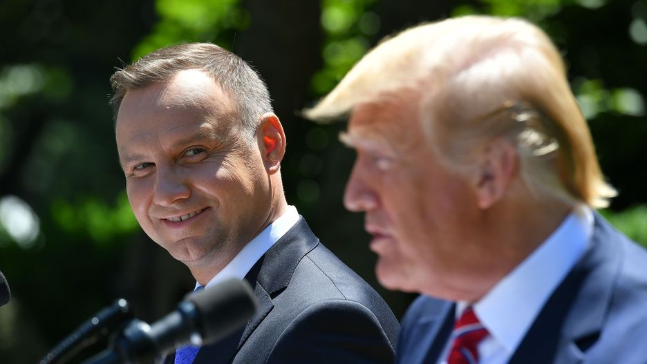 Andrzej Duda i Donald Trump podczas spotkania w USA
