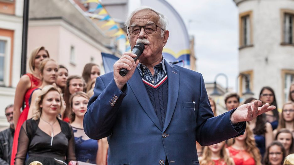 Przed benefisem Jan Pietrzak odsłonił swoją gwiazdę na Opolskiej Alei Gwiazd