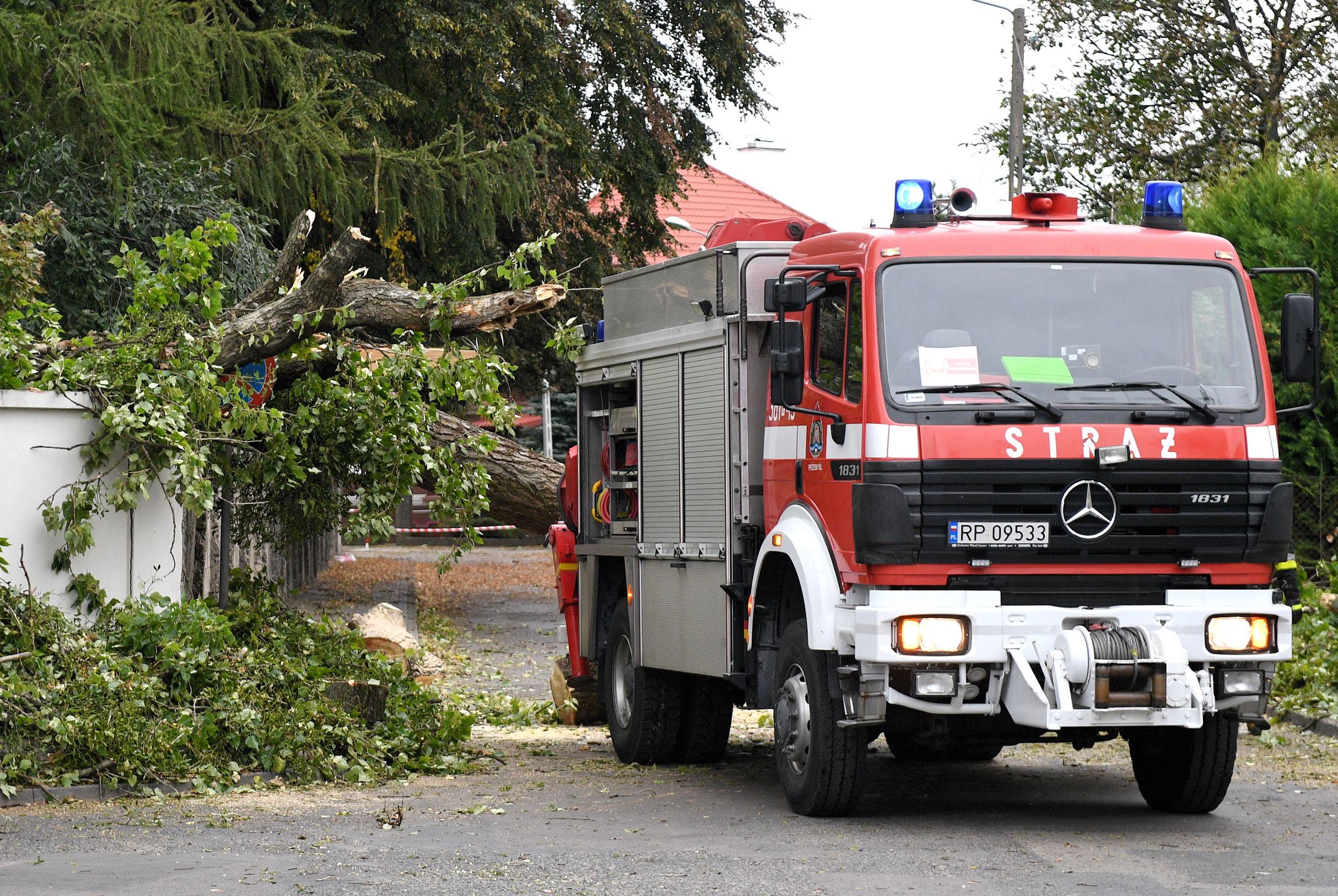 Pogoda. W miejscowości Kujawy silny wiatr spowodował zwarcie w oborze. Padło 16 krów