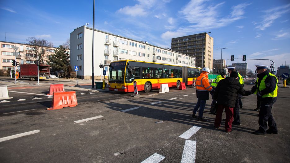Warszawa. Otwarcie Górczewskiej na Woli w związku z zakończeniem etapu prac przy budowie drugiej linii metra, styczeń 2020 r.