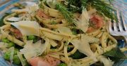 Spaghetti z łososiem i szpinakiem