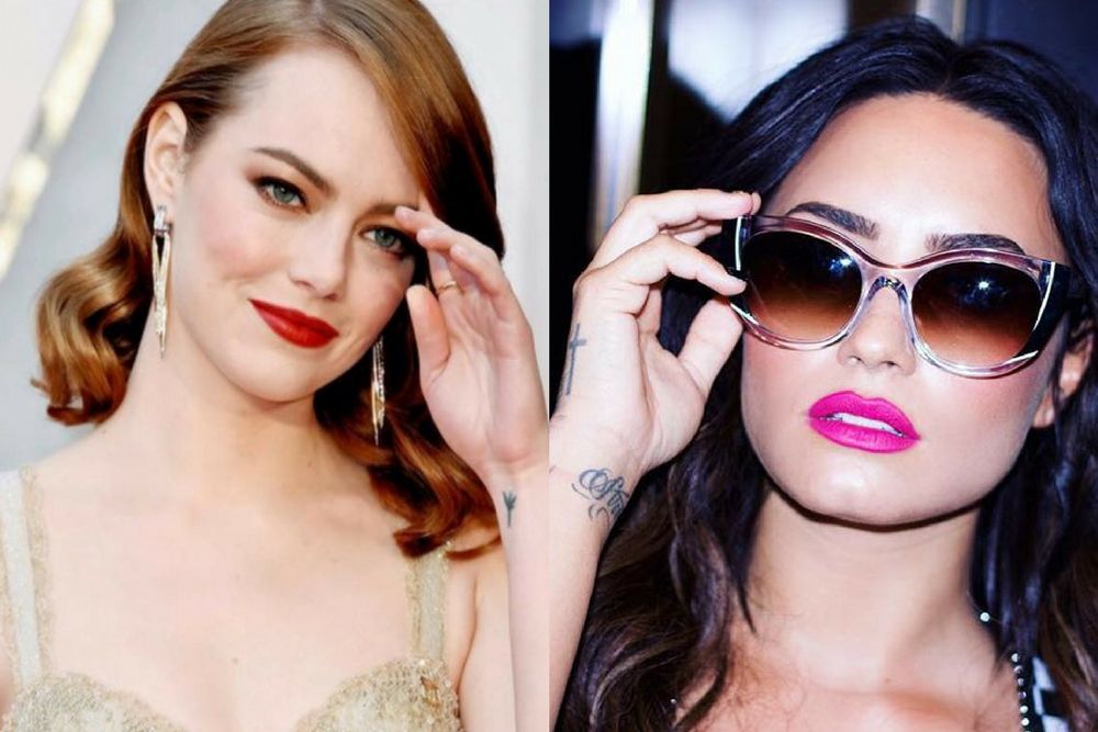 Tatuaże na nadgarstku zrobiły sobie Emma Stone i Demi Lovato 