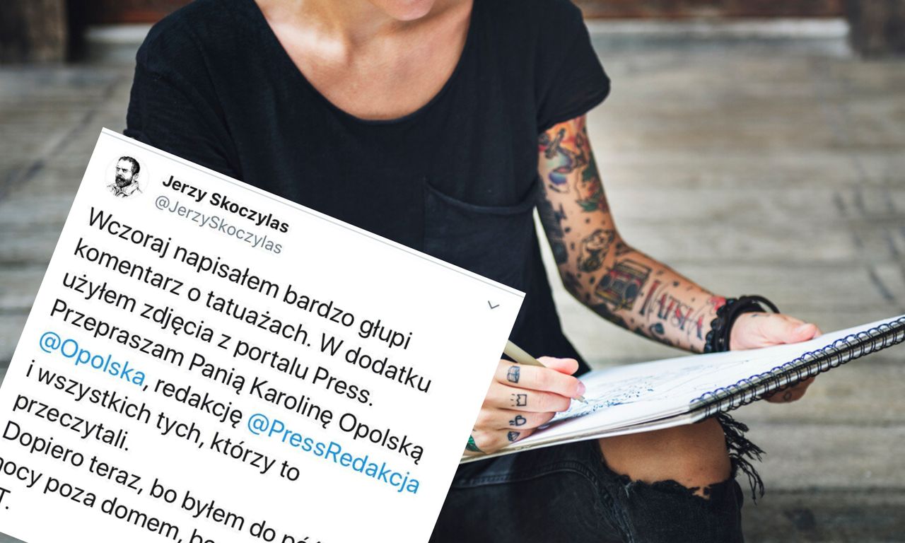 Jerzy Skoczylas przeprosił dziennikarkę Karolinę Opolską. "Napisałem bardzo głupi komentarz o tatuażach"