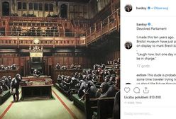 Szympansy w parlamencie. Słynny artysta komentuje brexit w swoim stylu