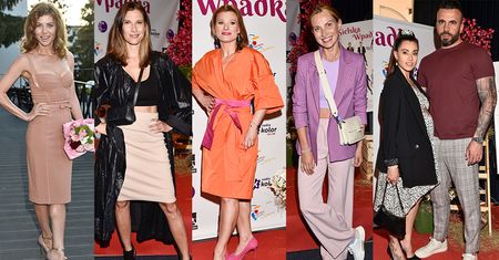 Gwiazdy na premierze sztuki "Sielska wpadka": Maja Hyży, Anna Głogowska, Joanna Moro