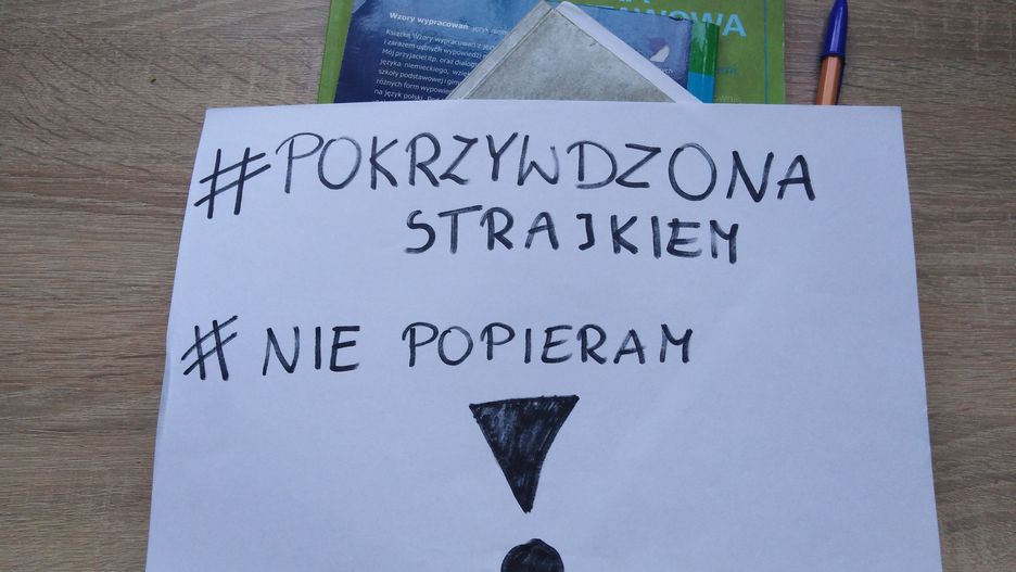 Maturzystka nie popiera strajku nauczycieli.