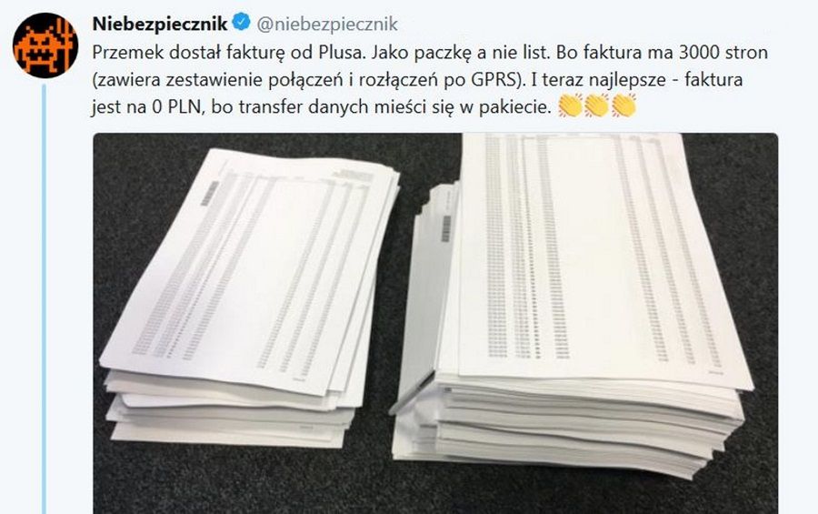 Zdjęcie faktur robi imponujące wrażenie