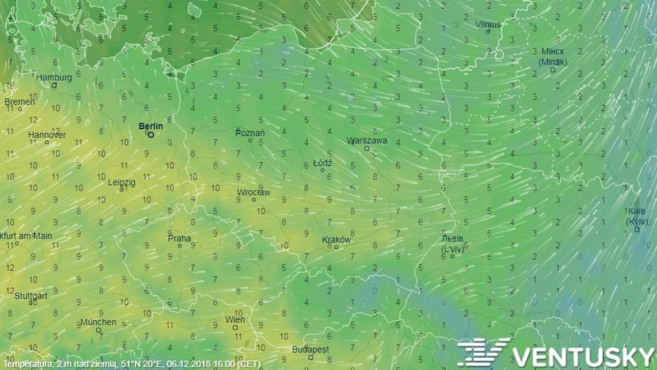 6 grudnia w niektórych miejscach Polski będzie 10 stopni