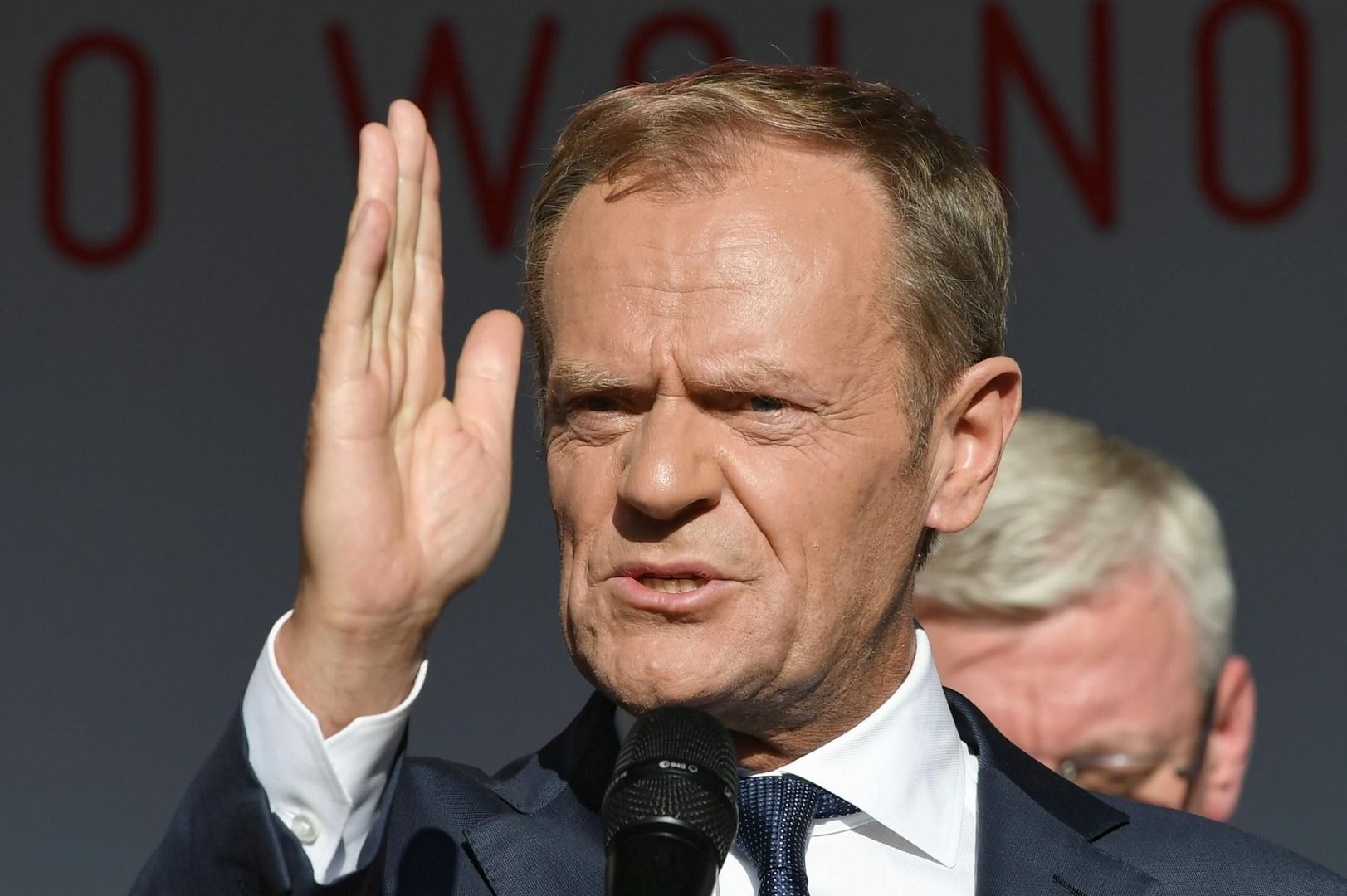Donald Tusk podczas przemówienia na Długim Targu w Gdańsku. 4 czerwca 2019 roku.