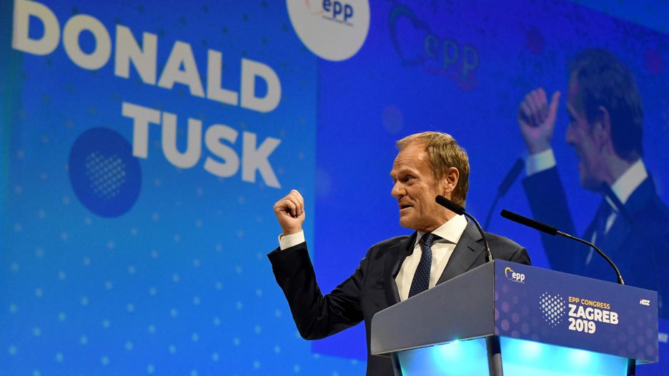 Donald Tusk podczas wyborów szefa EPL w Zagrzebiu