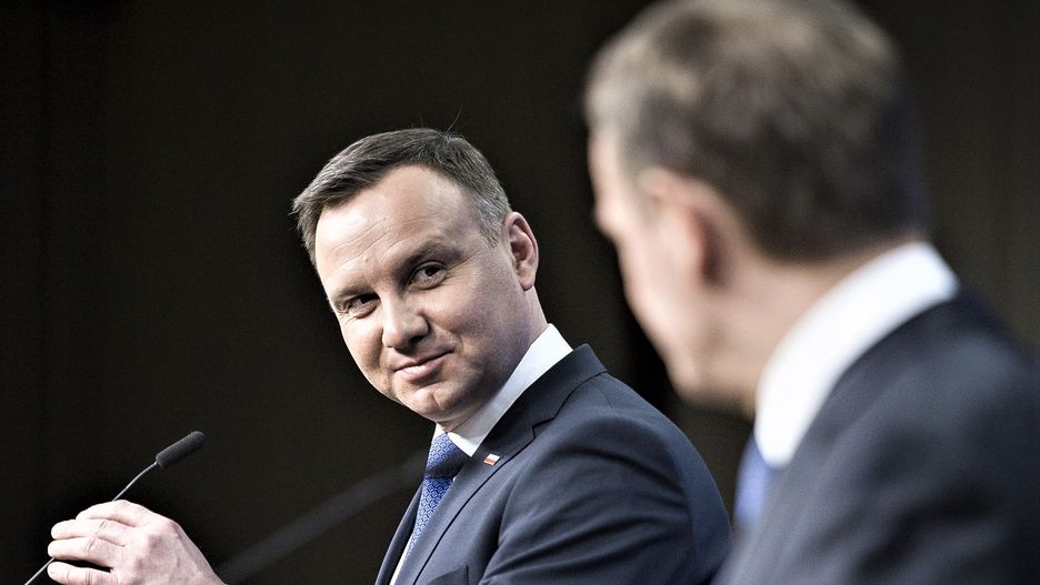 Prezydent Andrzej Duda i szef RE Donald Tusk
