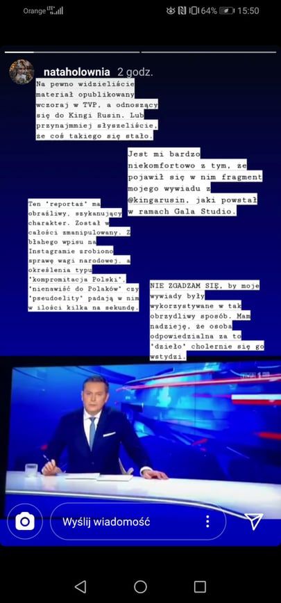 Natalia Hołownia odniosła się do materiału TVP 
