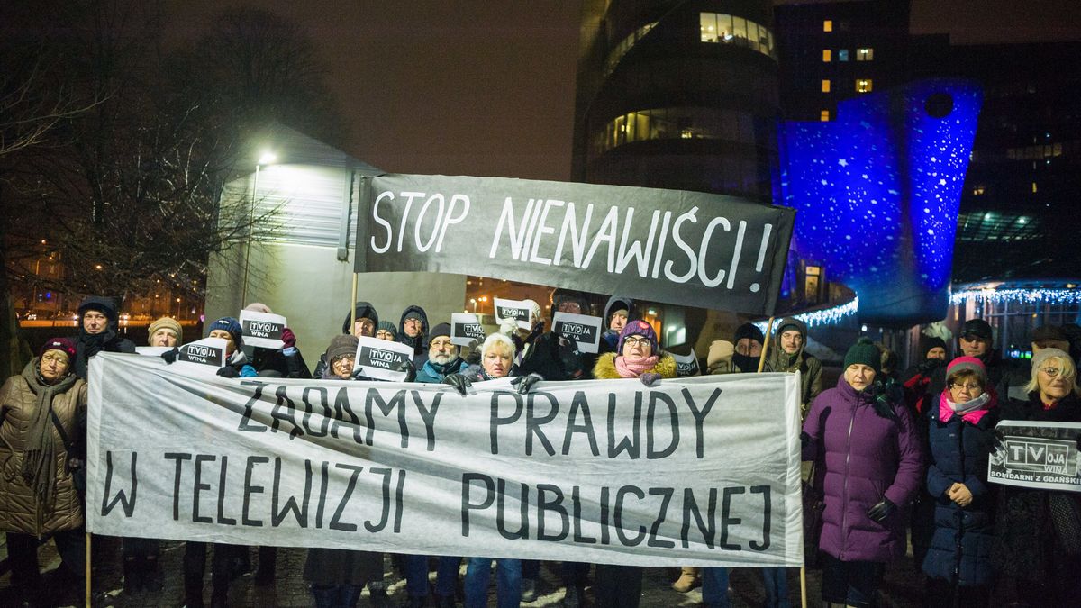 Protest pod siedzibą TVP