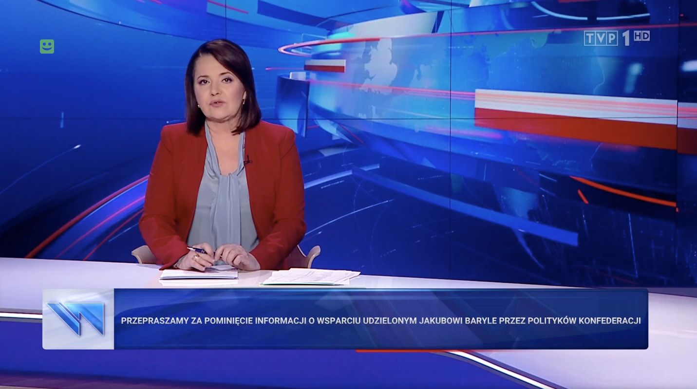 Przeprosiny w "Wiadomościach" TVP zostały skrytykowane przez prowadzącą Danutę Holecką