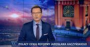 Materiał "Wiadomości" TVP to spoiler? Na pasku "reformy Kaczyńskiego"