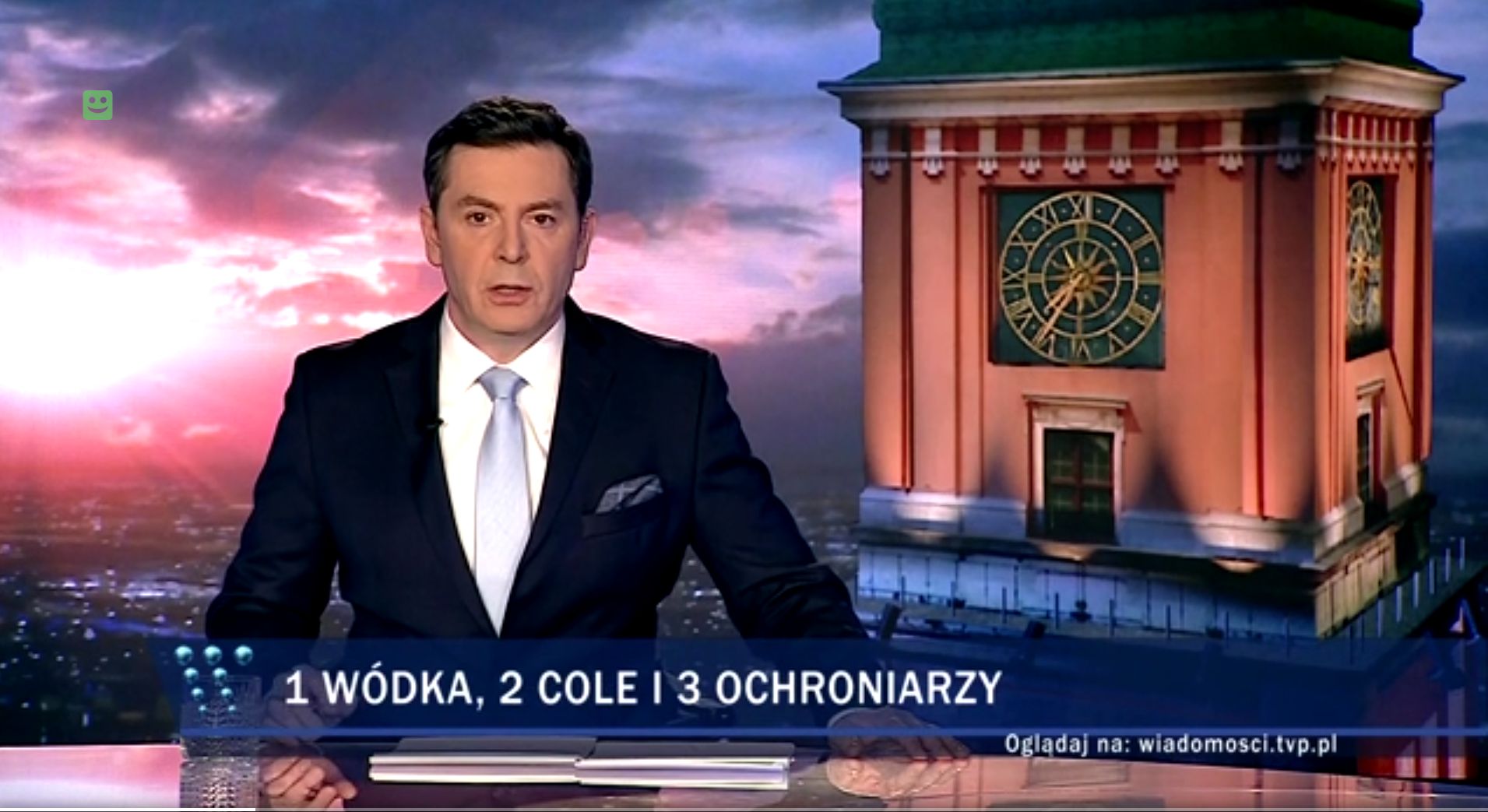 Kadr w niedzielnego wydania "Wiadomości" TVP