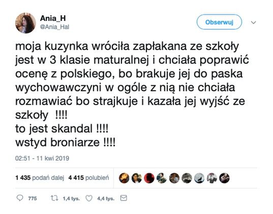 Historia o kuzynce udostępniona przez jedno z wielu kont 