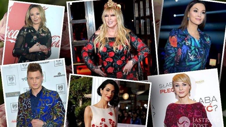 Gwiazdy w ubraniach z kwiatowym motywem