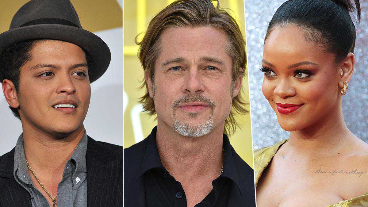 Bruno Mars, Brad Pitt, Rihanna