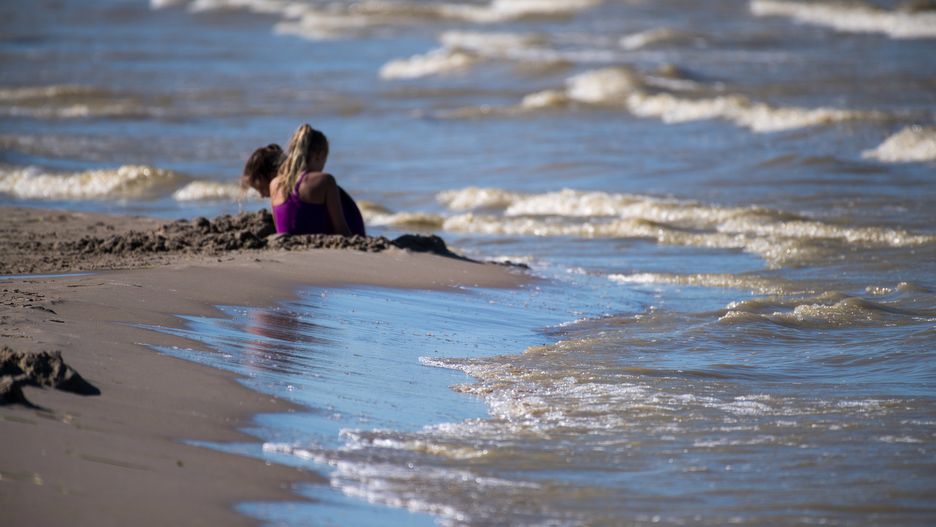 Zakaz kapieli na plaży w Gdański ze względu na wykwit sinic, 25.07.2019