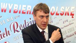 Giertych podczas konferencji prasowej