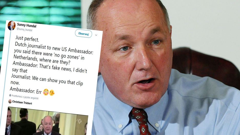 Ambasador USA został przyłapany przez holenderskiego dziennikarza na kłamstwie.