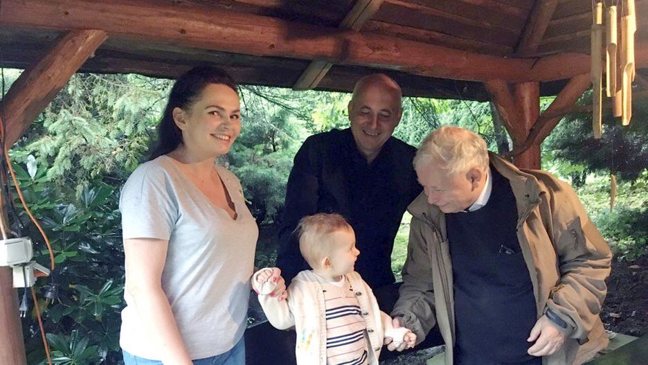 Jarosław Kaczyński po zejściu z gór nad Dunajcem