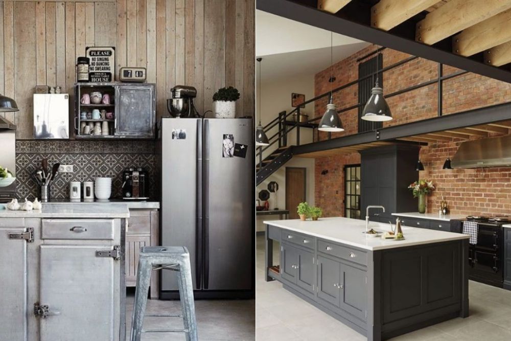 Fototapeta do kuchni w stylu industrialnym może mieć nadruk z wzorem desek drewnianych albo cegły 