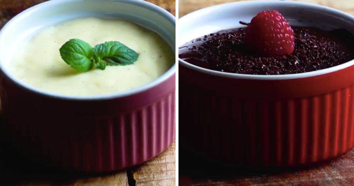 Waniliowy i czekoladowy budyń domowej roboty