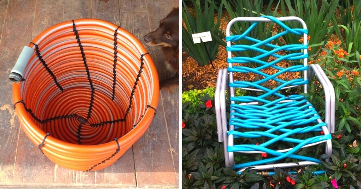 17 pomysłów na recykling starych węży ogrodowych. Mogą stać się nie tylko ozdobą, ale i praktyczną rzeczą