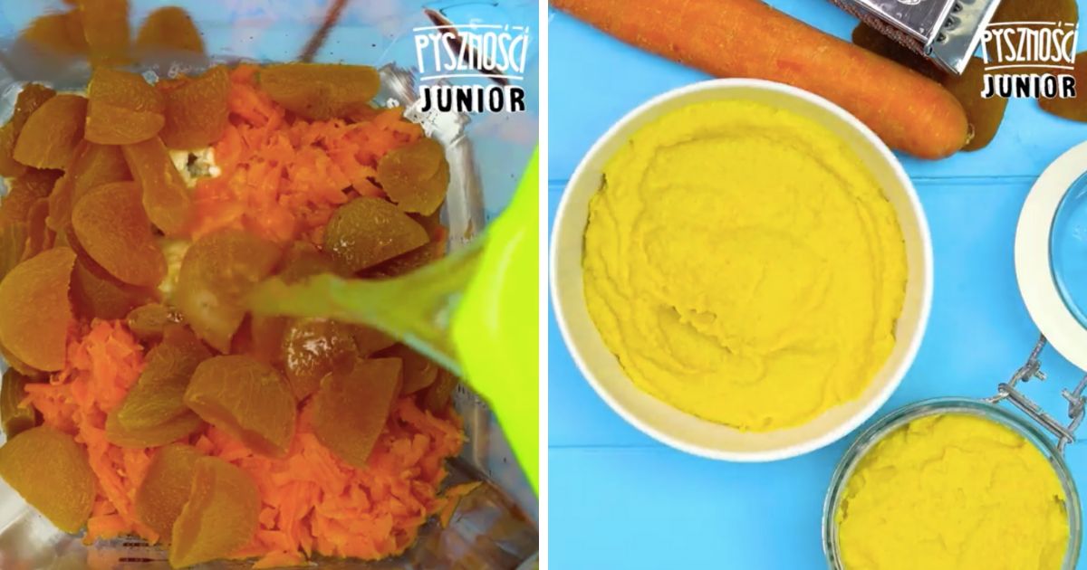 Marchewkowe puree z kurczakiem i morelą