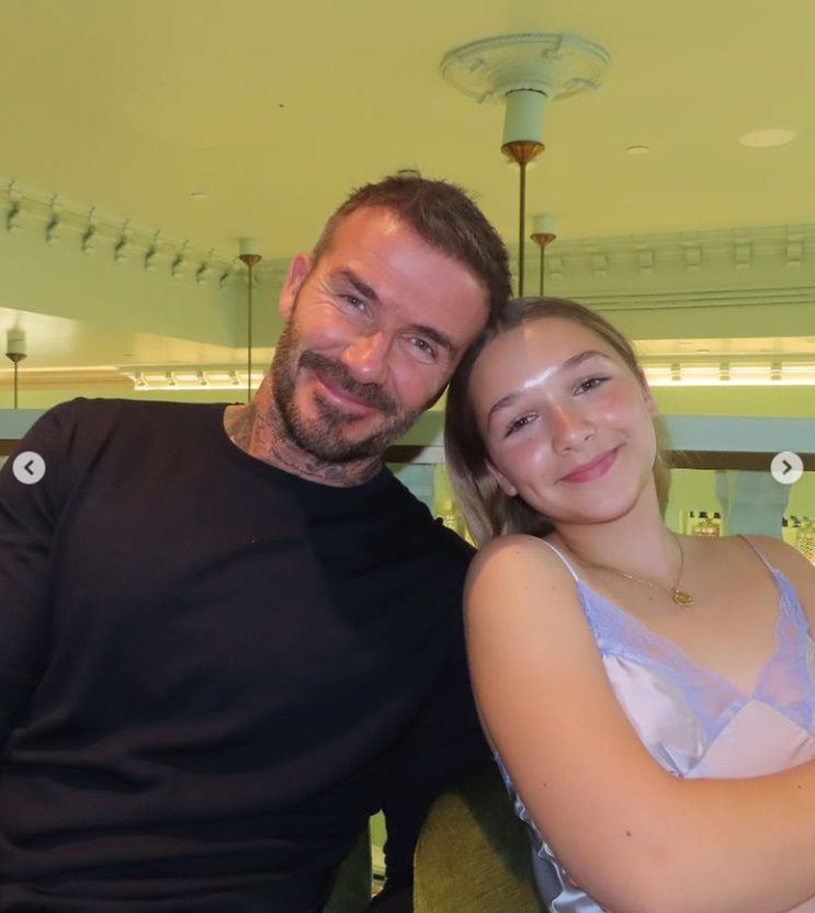 David Beckham z córką Harper