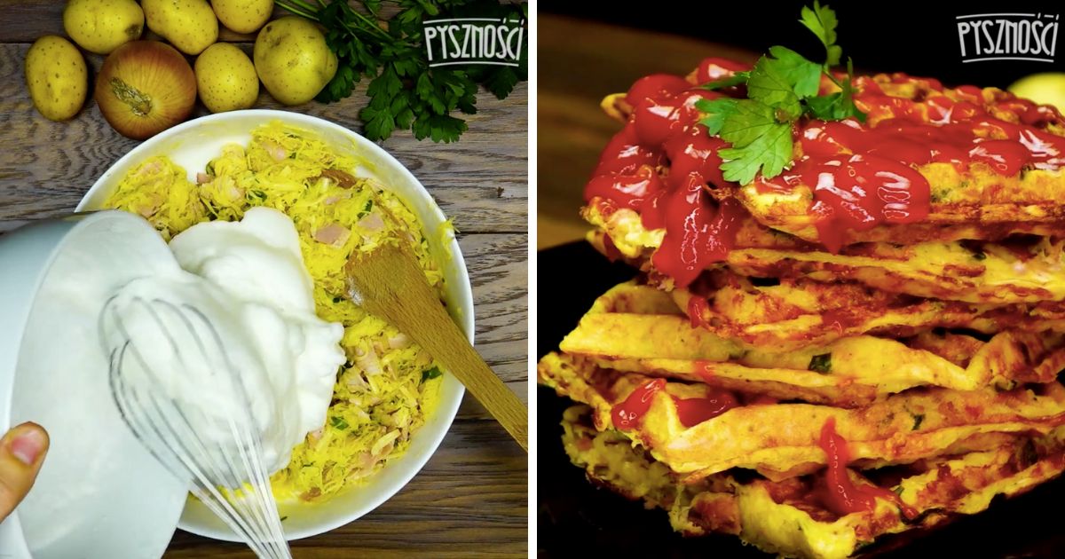 Gofry ziemniaczane z dodatkami