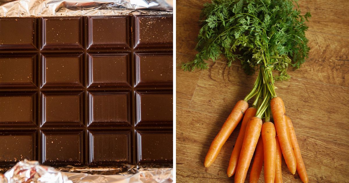 Obalamy 10 mitów odnośnie jedzenia, w tym ten o tuczącej czekoladzie i surowych marchewkach