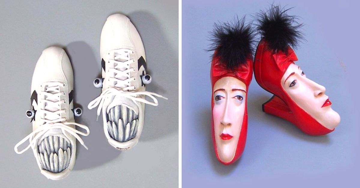 17 przykładów, jak stare buty można zamienić w niesamowite, surrealne ozdoby