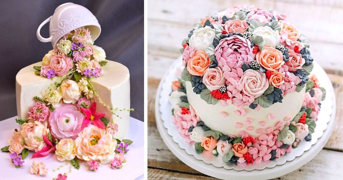 26 pięknych kwiatowych tortów, których szkoda jeść. Są jak małe dzieła sztuki!