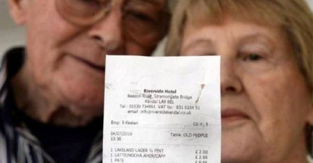 Starsza para udała się do restauracji. Kilka dni później odczytali na rachunku okropny dopisek