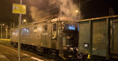 Pożar elektrowozu w Kluczborku. Maszynista był pijany