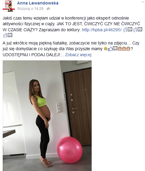 Anna Lewandowska ćwiczy kobiety w ciąży