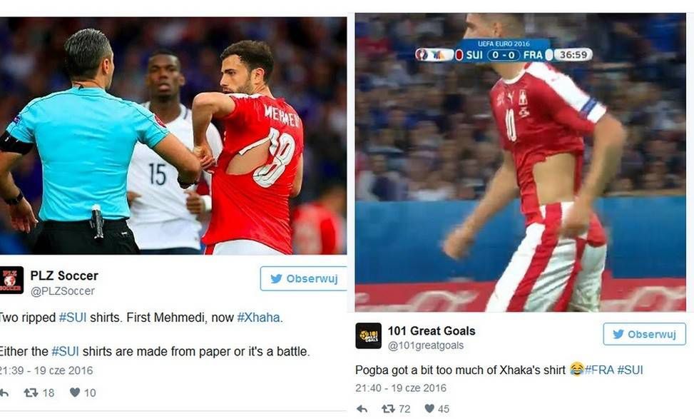 Francuzi porwali koszulki Szwajcarom na EURO 2016