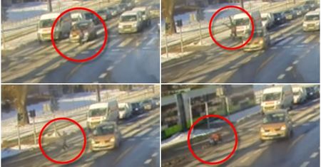 Biegła przez przejście dla pieszych, przeleciała przez maskę samochodu. Nagranie mrozi krew w żyłach