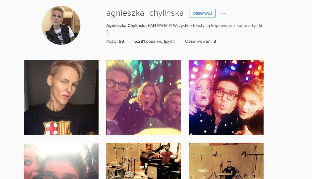 Agnieszka Chylińska ma fejkowy profil na Instagramie?