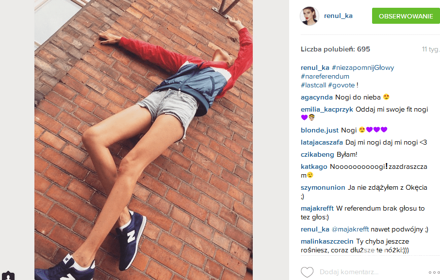 Naga Renata Kaczoruk na Instagramie