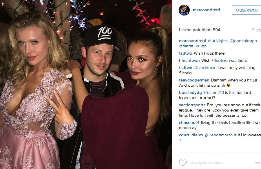 Joanna Krupa, Marco Andretti i Marta Krupa