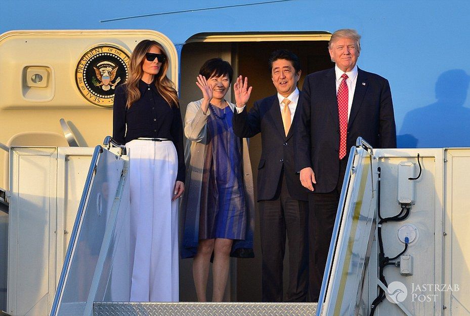 Donald Trump i Melania z parą prezydencką Japonii