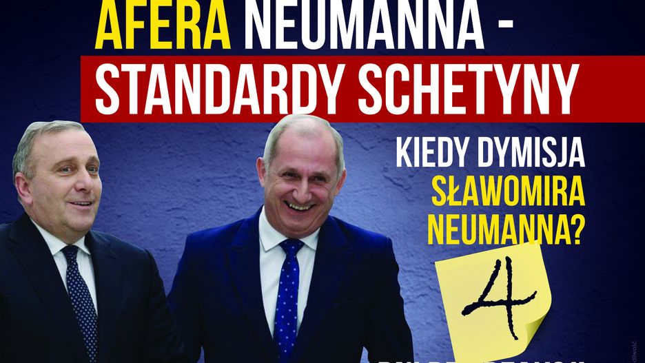 Grzegorz Schetyna i Sławomir Neumann na tablicy PiS.