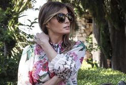 Melania Trump w kwiecistej sukience spaceruje po Sycylii
