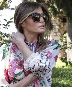 Melania Trump w kwiecistej sukience spaceruje po Sycylii