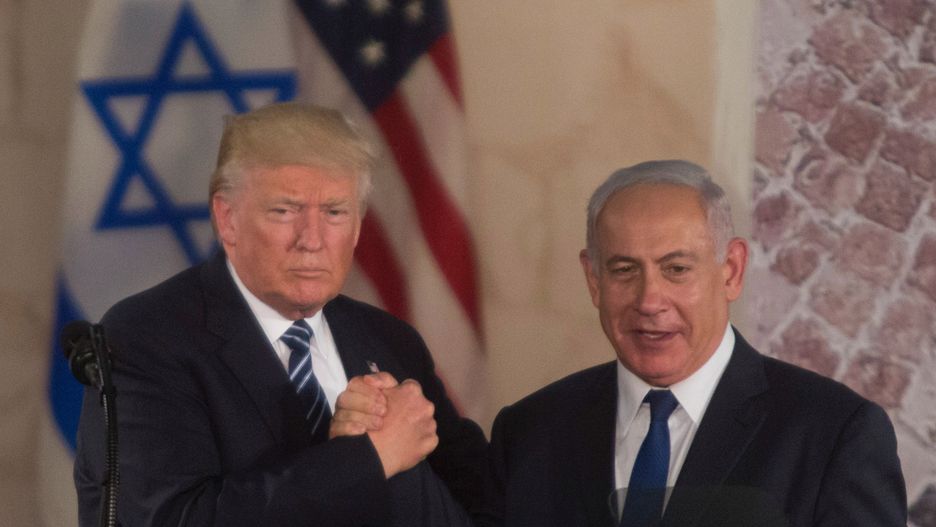 Prezydent Donald Trump i premier Beniamin Netanjahu podczas spotkania w Jerozolimie