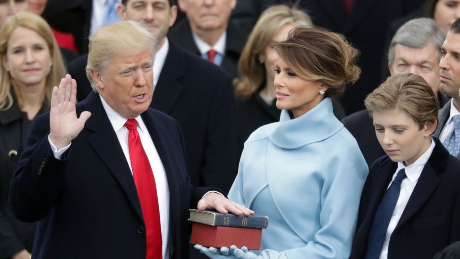 Donald Trump z żoną, Melanie i synem, Barronem